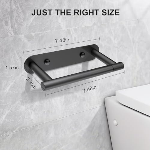 SetSail Toilet Paper Holder Adhesive or Screw-in Matte Black