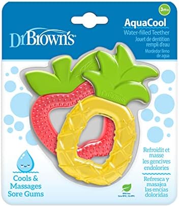 Dr. Brown's AquaCool Water-Filled Teether, Apple Pineapple, 3m+, 2-Pack