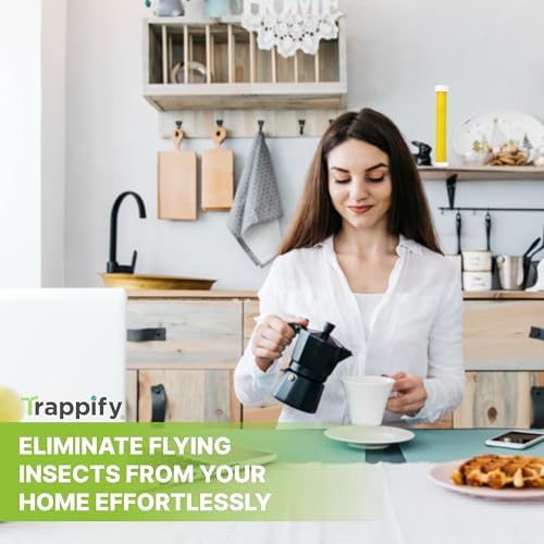 Trappify Hanging Fly Trap & Fruit Fly Traps for Indoors, Yellow, 2 Pack