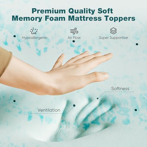Sweetcrispy Memory Foam Mattress Topper, Full Size, 3 Inch Cooling Pad