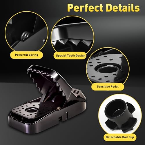 VRXVR Mouse Traps 12-Pack, Indoor Outdoor Use, Small Mice Catchers for Home Indoor, Reusable Mice Trap, Quick-Set Mousetraps for House