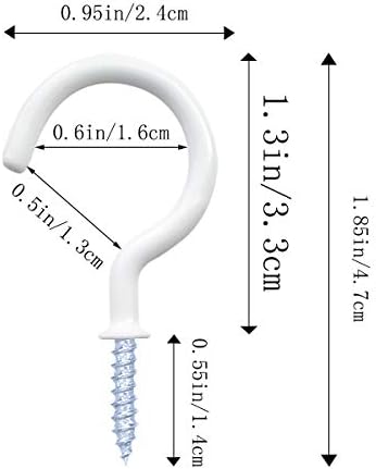 yuntop 12 Pack Vinyl Coated Ceiling Hooks,Screw-in Mug Hooks
