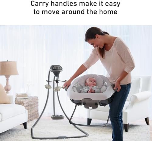 Graco DuetConnect LX Portable Baby Swing and Bouncer, Multi-Direction Baby Bouncer Seat, Multiple Swing Speeds, Great Gift for New Parents, Redmond