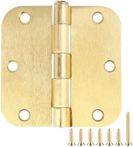 TDCHINGES Rounded Matte Black Door Hinges 3.5 Inch 5/8" Radius Flat 30 Pack