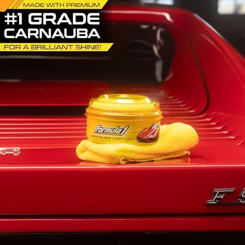 Formula 1 Carnauba Car Wax Paste, High Gloss Shine & Water Beading, 8oz