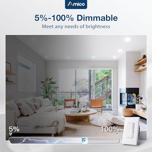 Amico Recessed Lighting 5/6 Inch, 12 Pack 5CCT Flat LED Can Lights, White