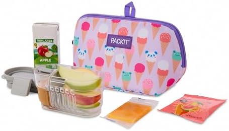 PackIt Freezable Snack Bag, Ice Cream Critters