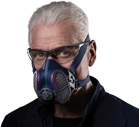 GVS Elipse P100 Dust Half Mask Respirator with replaceable and reusable filters included, Blue