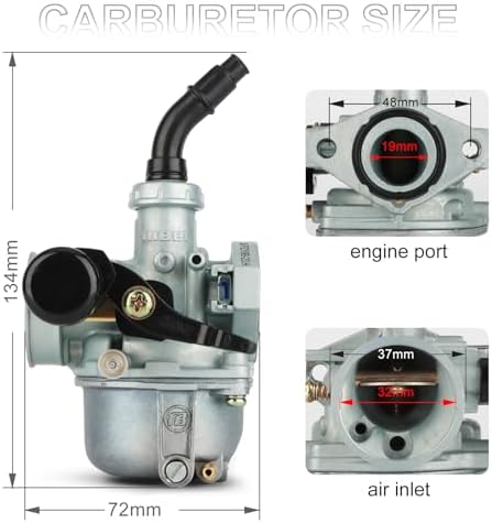 NIBBI PZ19 Carburetor Kit 19mm Carb for 50cc 70cc 90cc 110cc 125cc ATV Dirt Pit Bike Taotao Coolster Apollo