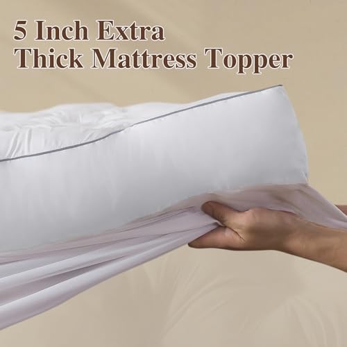 WhatsBedding 5 Inch Memory Foam Mattress Topper (Queen, 60x80),Deep Pocket