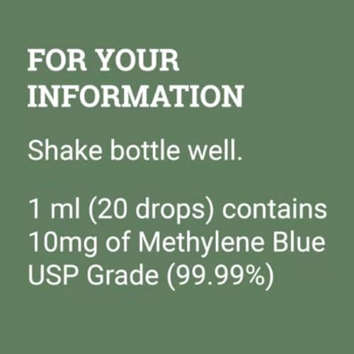 Earth Harmony Methylene Blue, 1% USP (Pharmaceutical) Grade, with Nano Liquid Gold for Photodynamic Research, Miron Glass Bottle (2 Oz)