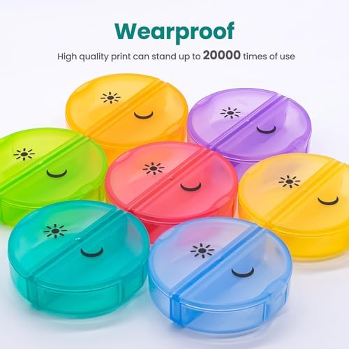 Sukuos Large Weekly Pill Organizer 2 Times a Day, Daily Pill Box 7 Day Easy to Open with Double Protection, AM PM Pill Case for Medicine/Vitamin/Fish Oil/Supplements
