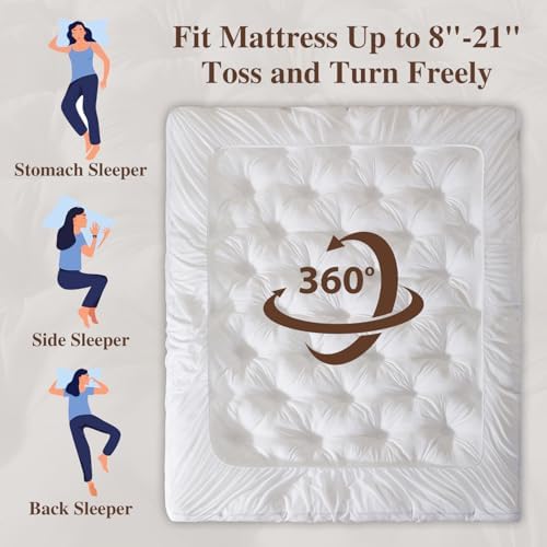 WhatsBedding 5 Inch Memory Foam Mattress Topper (Queen, 60x80),Deep Pocket