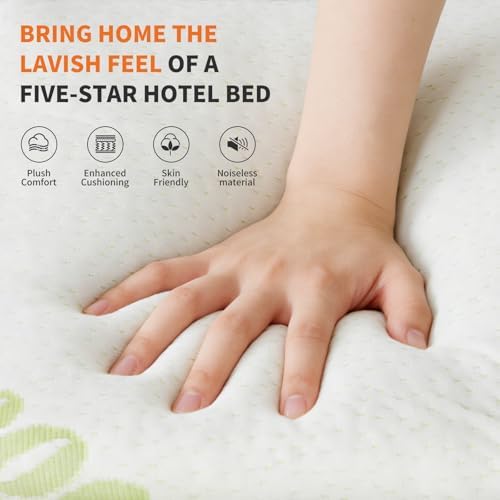 Sweetcrispy Full Size Cooling Bamboo Mattress Topper with Deep Pockets