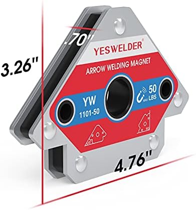 YESWELDER 4-Pc Welding Magnet Set, 50 lb Holding Power Welding Accessories