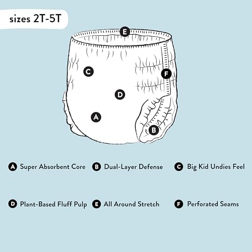 The Honest Company Training Pants, Rompin' & Stompin', Size 2T/3T, 66 Count