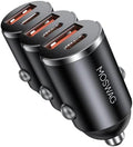 MOSWAG Car Charger,Invisible Cigarette Lighter USB Adapter All Metal & Mini