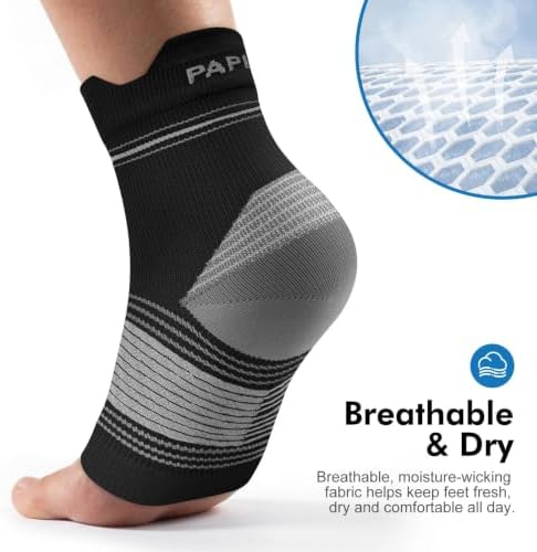 PAPLUS 6 Pairs Compression Socks Women & Men for Plantar Fasciitis Relief