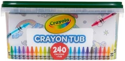 Crayola Crayon Tub (240ct), Bulk Crayons for Kids, Spring Craft Supplies, Classroom Coloring Gifts for Kids & Toddlers, Ages 3+ [Amazon Exclusive]
