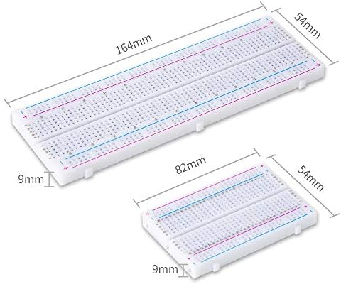4PCS Breadboards Kit Include 2PCS 830 Point 2PCS 400 Point Solderless Breadboards for Proto Shield Distribution Connecting Blocks