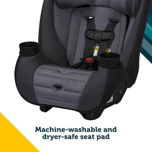 Safety 1st Ellaris 3-in-1 Convertible Car Seat, Slim Fit Design, Rear & Forward-Facing, 5-Position Headrest, Travel-Friendly with Machine-Washable Seat Pad, Smokey Haze