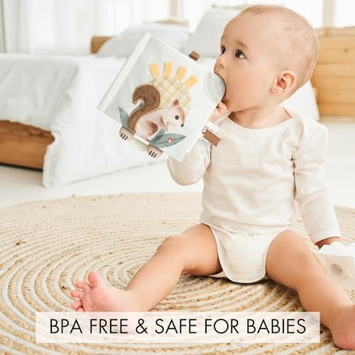 Soft Baby Book with Touch and Feel Pages - Cute Sensory Toy for Babies