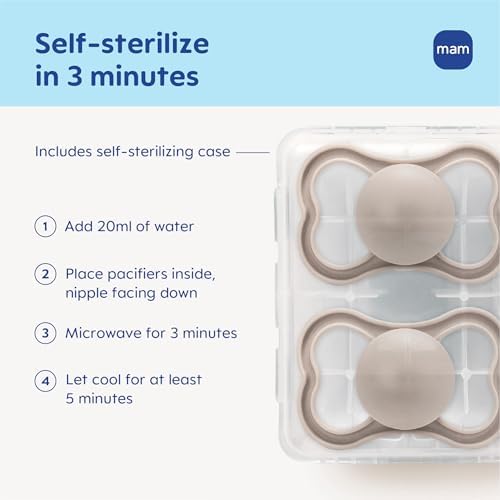 MAM Air Pacifier 6-16 Months, Extra Air Flow for Sensitive Skin, 4 Pack