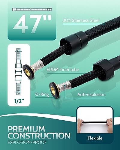 LUFEIDRA Handheld Bidet Sprayer for Toilet, Adjustable Water Flow, Black