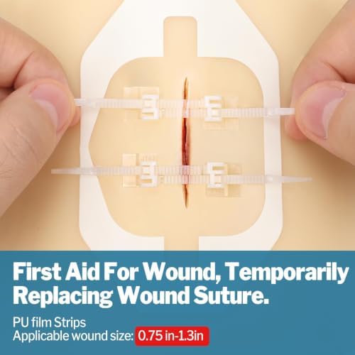 AZEN 14 Pack Emergency Wound Closure Strips, Butterfly Bandages, Emergency Laceration Closure Kit, Repair Wounds Without Stitches, Quick Clot Zip Stitch Wound Closures Device