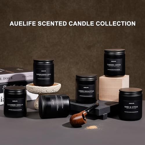 Auelife Candles for Men Gift Set, 4 Pack Soy Wax, Masculine