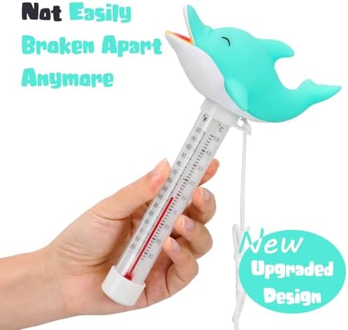 XY-WQ Dolphin Floating Pool Thermometer with String, Easy-Read