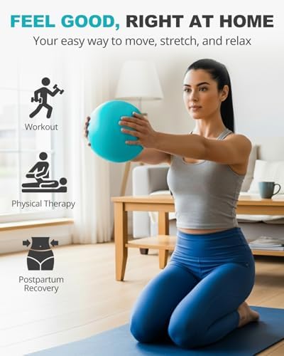 Trideer 9-Inch Pilates Ball, Small Exercise Ball Pilates Equipments for Yoga, Physical Therapy, Pregnancy, Postpartum, Core Training, Balance, Stability and Stretching