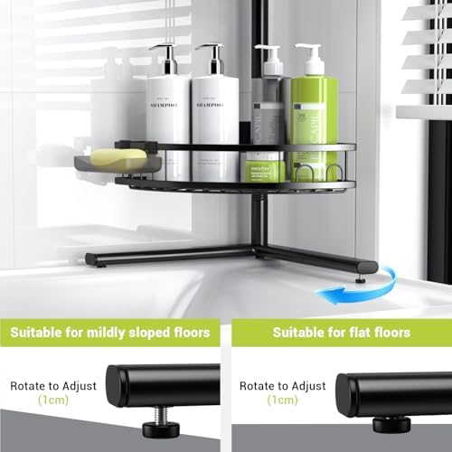 Standing Shower Caddy Corner - Rustproof Bathroom Shower Stand Shelf