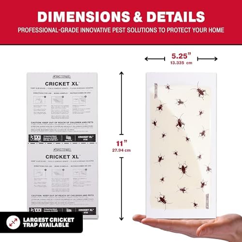 Catchmaster Cricket XL Giant Glue Boards 6-Pk, Adhesive Bug Catcher Cricket Traps Indoor, Sticky Trap for Inside Your Home, Bulk Insect Killer, Insect Traps for House & Garage, Pest Control for Home