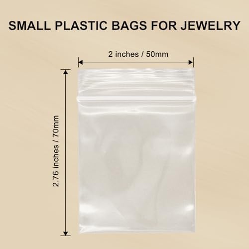 WEGOUP 120 PCS Small Plastic Bags for Jewelry, 2" x 2.76" 2.4 Mil Thick