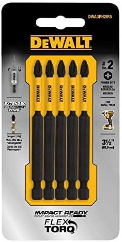 DEWALT ACCESSORIES DWA3PH2IR5 3.5" Impact #2 Phil Bit, 5 Piece (1 Pack)