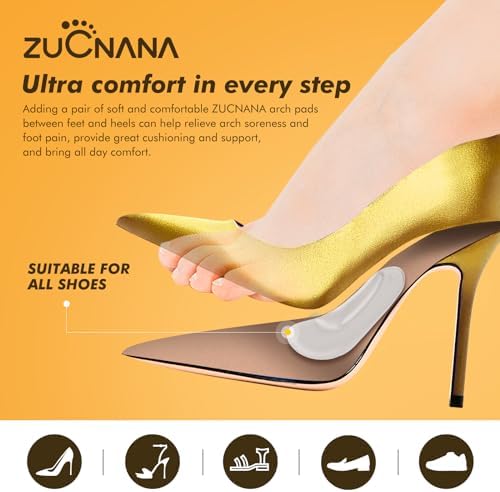 ZUCNANA Arch Support Inserts for Women Flat Feet Plantar Fasciitis 6 Pairs