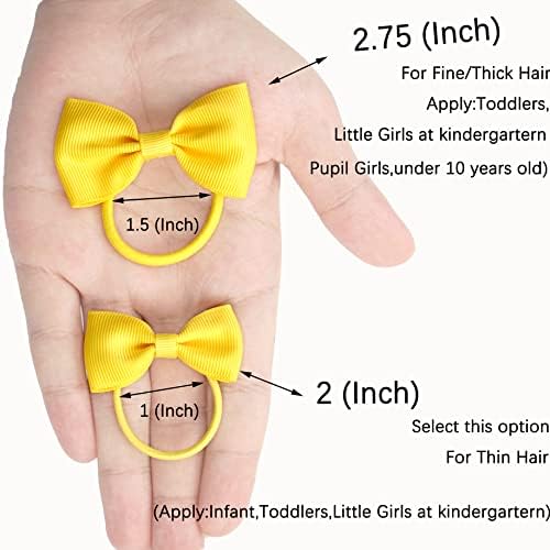 CÉLLOT Toddler Hair Accessories - 40pcs 2.75" Elastics Rubber Ribbon Bands, Bows for Baby Girls, Kids & Children