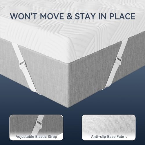ELEMUSE 3 Inch Twin XL Memory Foam Mattress Topper,Dorm Room Essentials
