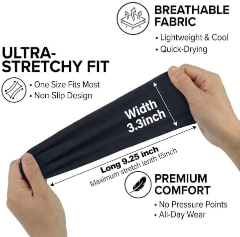 Acozycoo Headbands for Women,Wide Workout Non Slip Sweat Wicking Hair Band