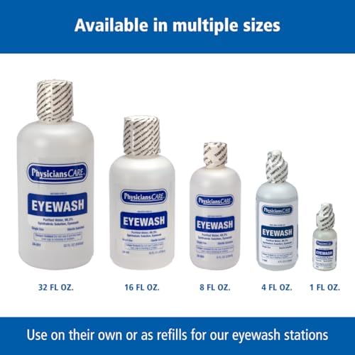 PhysiciansCare Eye Wash Solution, Sterile Isotonic Buffered Solution for Flushing & Irrigating Eyes, 32-oz Bottle
