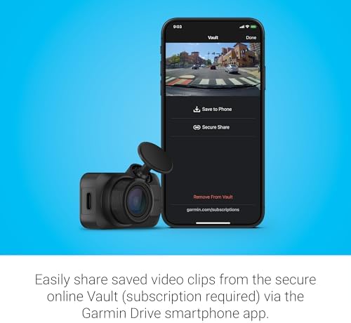 Garmin Dash Cam™ Mini 3, Ultracompact 1080p HD Dash Cam