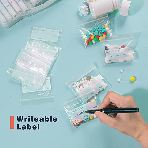 Serfeymi Pill Bags for Travel Pill Pouch Organizer Pack of 120, 3 x 2.75 in