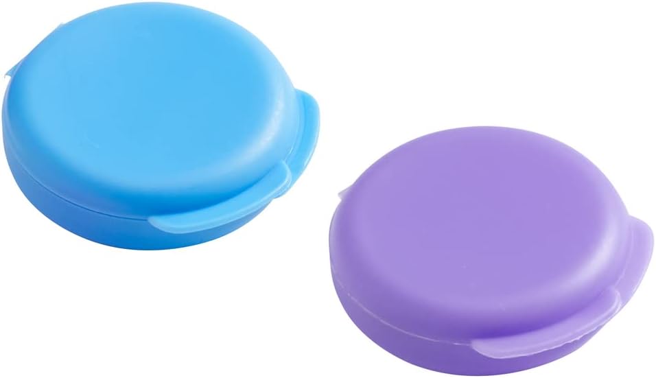 EZY DOSE Daily Round, Compact, Small, Disrcrete, Portable On-The-Go Pocket Pharmacy, Pill Box, Organizer and Vitamin Containers, Snap Shut Lids, Travel Friendly, Colors May Vary, 2 Pack, BPA Free