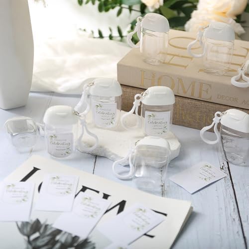 50Pcs Mini Hand Sanitizer Bottles Bulk with Thank You Labels (Sanitizer Not Included) - Wedding Favors - Personalized Wedding Favors for Guests
