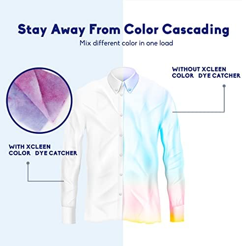 Xcleen Color Absorber Laundry Sheets 120 Count, Dye Catcher to Prevent Clothes from Smearing, Fragrance Free Color Trapping Sheets for Home School or Apartment