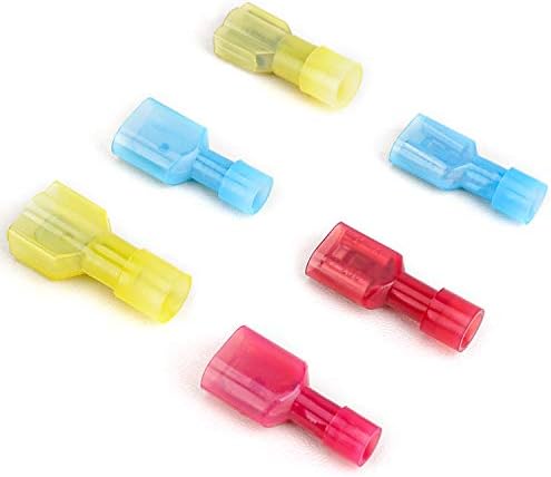 TICONN 100 Pcs Nylon Spade Connector Kit, Insulated Crimp Wire Connectors