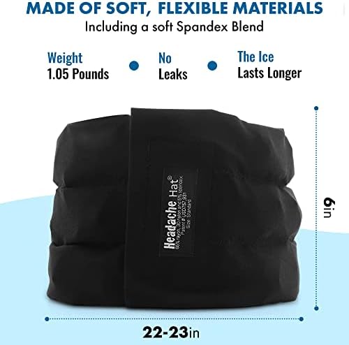 Headache Hat Halo - Migraine Relief Cap Long Lasting Cooling Ice Pack Mask - Cold Compress Head Wrap for Tension, Stress & Hangover Natural Cooling Therapy