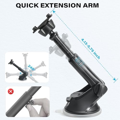 1Zero Replacement CarPlay Suction Mount with Extension Arm for 7-11 Inch