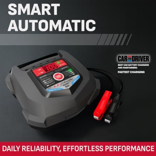 Schumacher Electric Car Battery Charger 12V/6V - Trickle Charger, Maintainer for Automobile & Marine Batteries (AGM/Gel/Deep Cycle) - SC1280